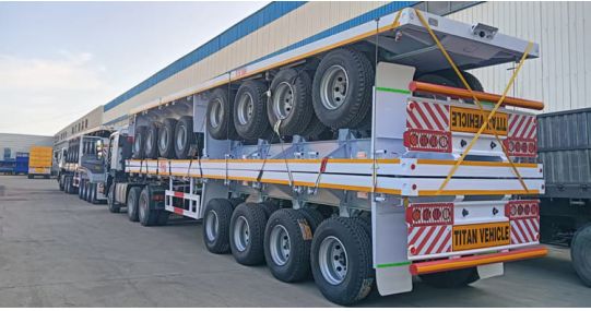 TITAN 4 Axle Flatbed Semi Trailer Ready to Ship to Zambia.
