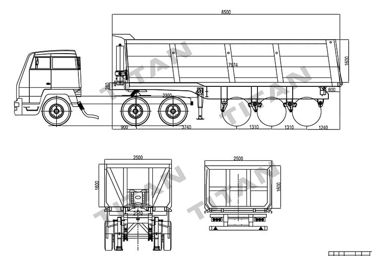 50 Ton Tri Axle Semi Tipper Trailer for Sale in Tanzania Dar Es Salaam