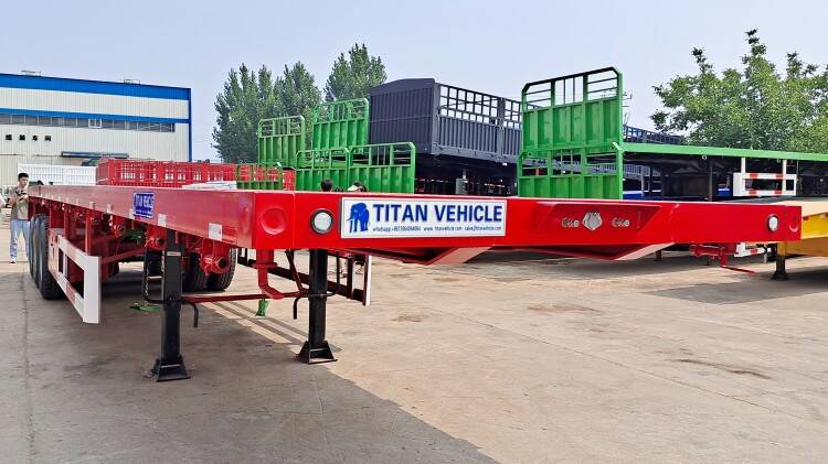 New 3 Axle 40 Foot Flatbed Semi Trailers for Sale Near Me with Air Bag Suspension