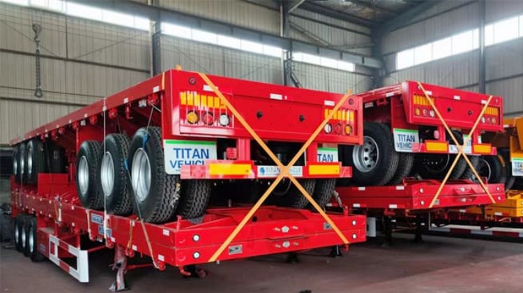 New 3 Axle 40 Foot Flatbed Semi Trailers for Sale Near Me with Air Bag Suspension