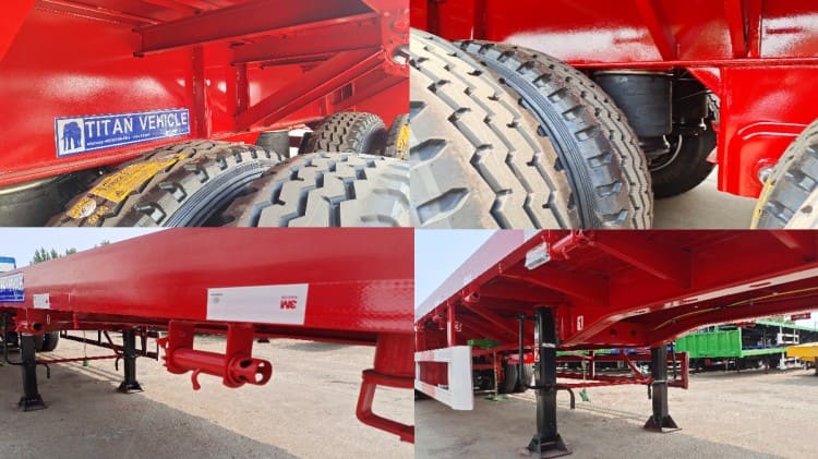 New 3 Axle 40 Foot Flatbed Semi Trailers for Sale Near Me with Air Bag Suspension