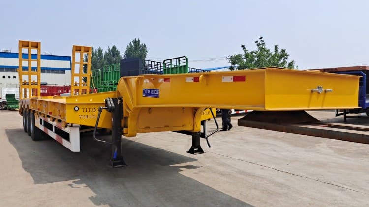 80 Ton Drop Deck Semi Trailer | 3 Axle Low Bed Trailer Truck Price