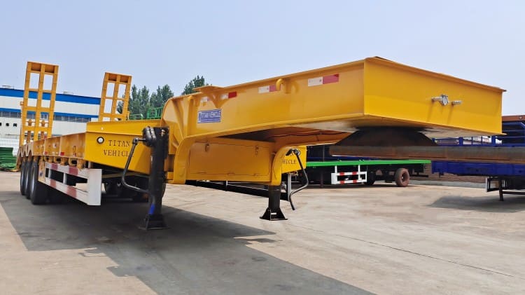 80 Ton Drop Deck Semi Trailer | 3 Axle Low Bed Trailer Truck Price
