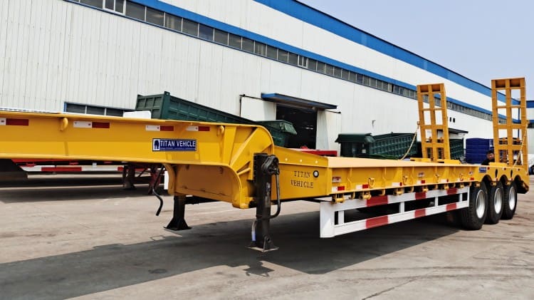 80 Ton Drop Deck Semi Trailer | 3 Axle Low Bed Trailer Truck Price