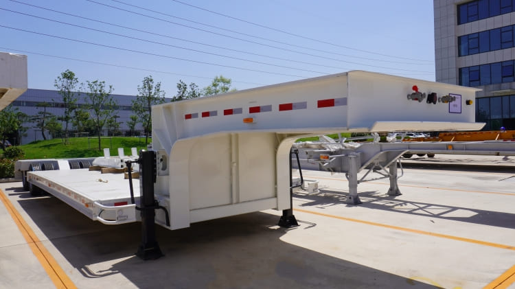 2 Line 4 Axle 100t Lowbed Trailer Truck Transport for Sale in Ghana