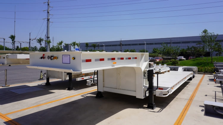 2 Line 4 Axle 100t Lowbed Trailer Truck Transport for Sale in Ghana