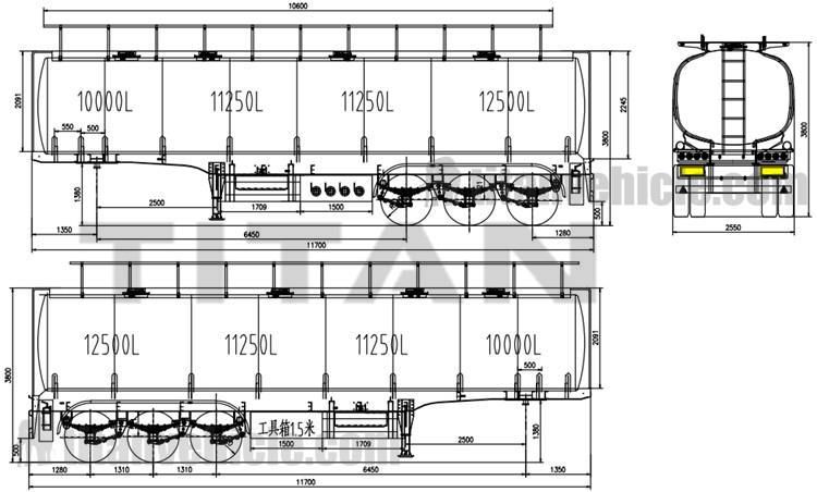 3 Axle 45000 Liters Oil Tanker Trailers For Sale In Jordan