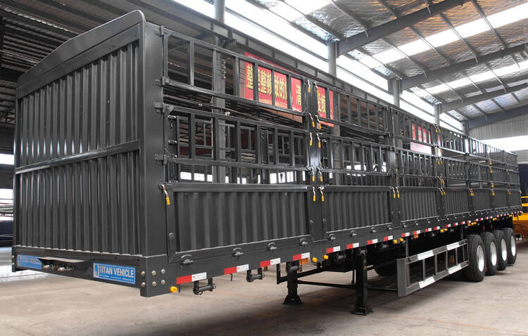 4 Axle 80 Ton Fence Semi Truck Trailer for Sale in Ghana