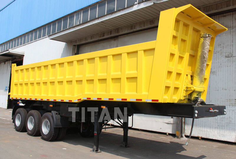 tri axle dump semi tipper trailer for sale by professional supplier titan vehicle