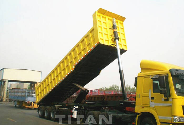 tri axle dump semi tipper trailer for sale by professional supplier titan vehicle
