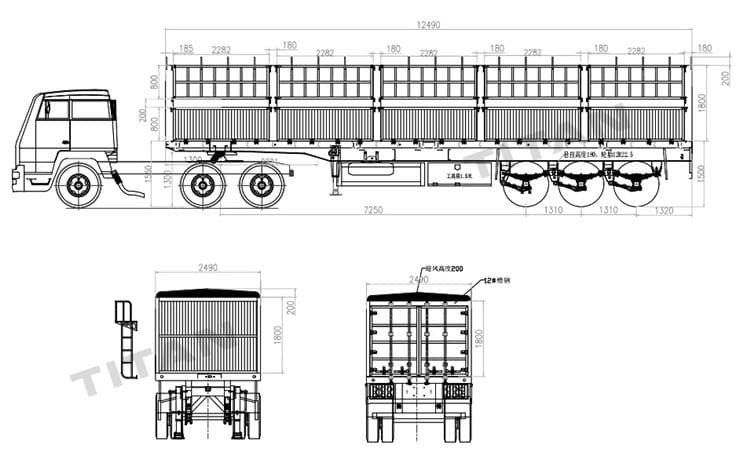 60 Tons Fence Truck Trailer with Stakes for Sale Price