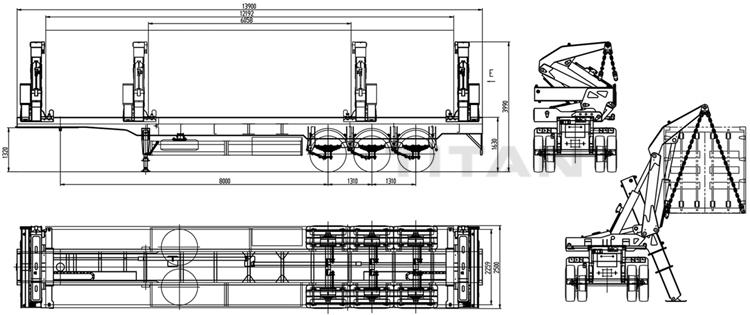 40 ft Side Lifters Crane Container Transport Trailer for Sale In Cayman Islands