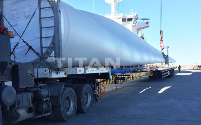 TITAN Wind Turbine Blade Trailer for GE Windmill Turbine Blade Transport