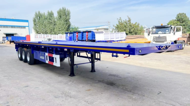 Tri Axle Flat Deck Top Semi Trailers for Sale Price Manufacturers