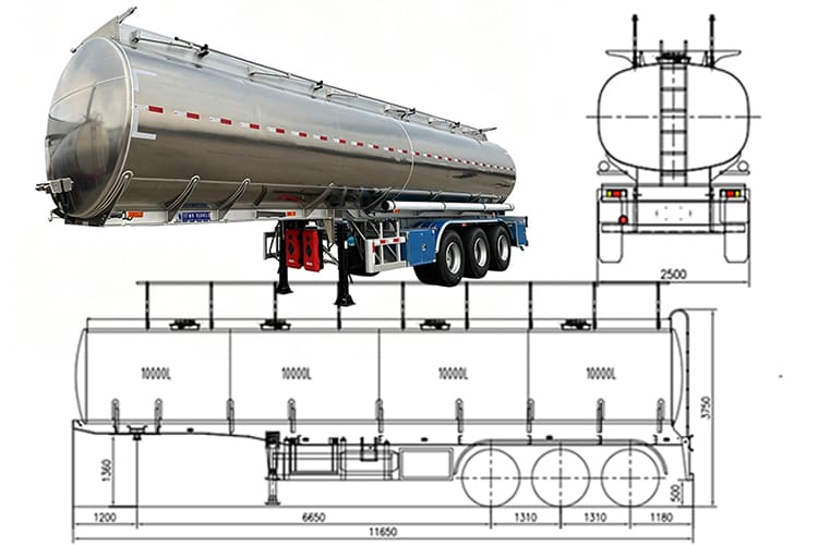 TITAN Aluminum Tanker Trailer for Sale in Zambia - 3 Axle 40000L Diesel Tanker Trailer