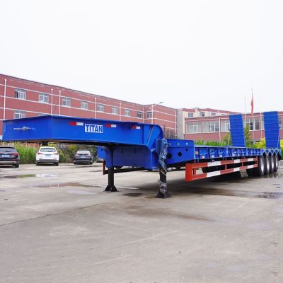 4 Axle 80ton Semi Low Loader Truck Trailer
