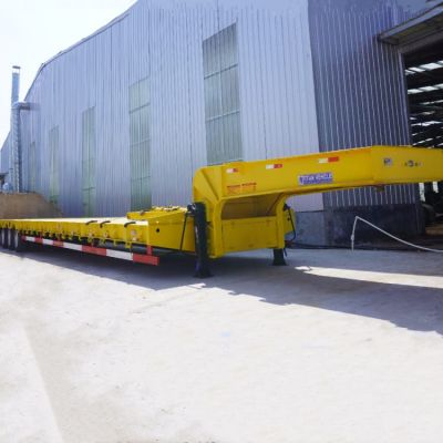 3 Axles 60 Ton Low Bed Trailer Truck