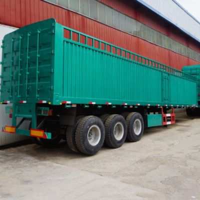 3 Axles 60 Ton Side Wall Flatbed Semi Trailer